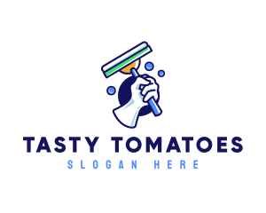 Cleaning Glove Squeegee logo design