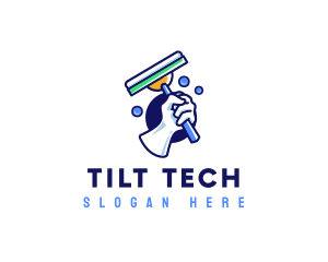 Cleaning Glove Squeegee logo design