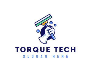 Cleaning Glove Squeegee logo design