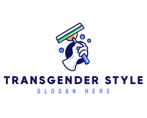 Cleaning Glove Squeegee logo design