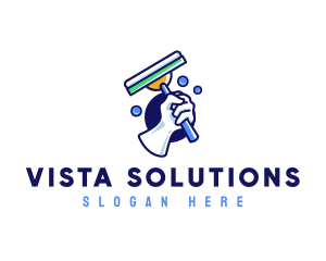 Cleaning Glove Squeegee logo design