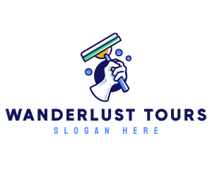 Cleaning Glove Squeegee logo design