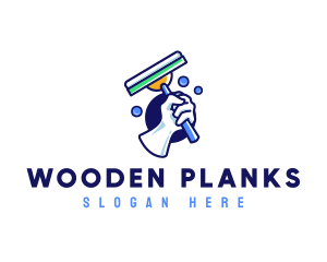 Cleaning Glove Squeegee logo design