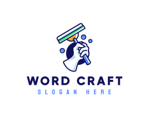 Cleaning Glove Squeegee logo design