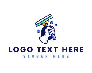 Clean - Cleaning Glove Squeegee logo design