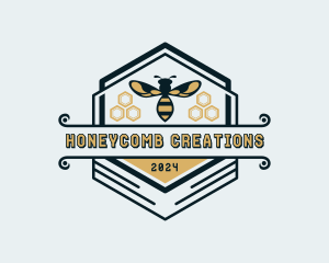 Honeycomb Wasp Beekeeper logo design