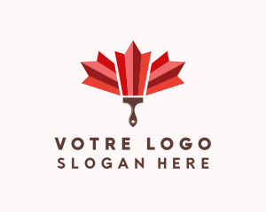 Maple Leaf Paint Brush Logo