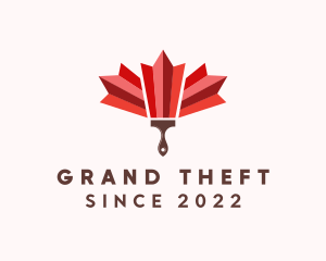Canada - Maple Leaf Paint Brush logo design