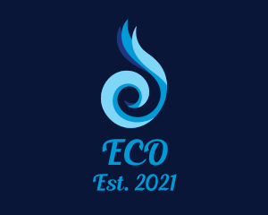 Wind - Blue Water Element logo design