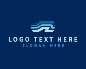 Flow - Wave Ocean Water logo design