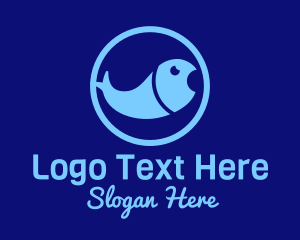 Blue - Minimalist Fish Pond logo design