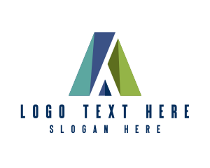 Lettermark A - Geometric Triangle Letter A logo design