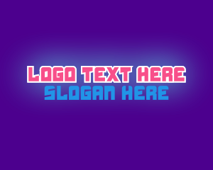 Wordmark - Glowing Gamer Futuristic logo design