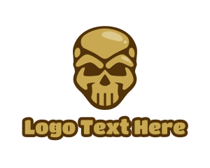 Skull - Gold Cyborg Skull logo design