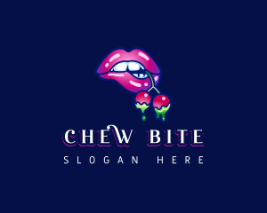 Sexy Lips Bite Cherry logo design