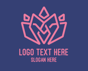 Retreat - Pink Lotus Flower logo design