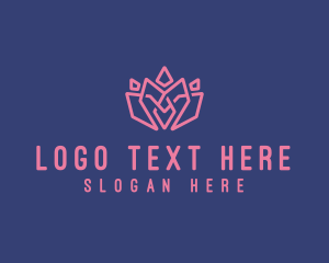 Crystal - Feminine Lotus Flower logo design