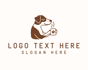 Handdrawn - Dog Coffee Cafe logo design