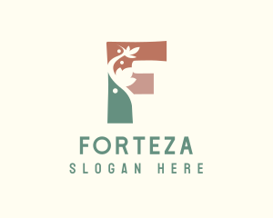 Spa Flower Letter F logo design