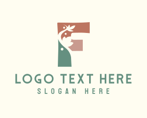Ecosystem - Spa Flower Letter F logo design