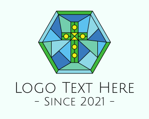 Religious - Religious Cross Stained Glass logo design