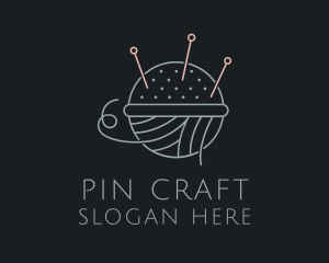 Pins - Pins Thimble Yarn logo design
