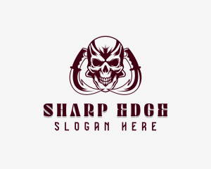 Dagger Skull Weapon logo design