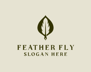 Feather Leaf Pen logo design