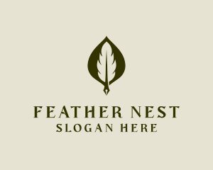 Feather Leaf Pen logo design