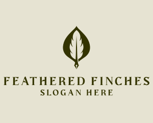 Feather Leaf Pen logo design