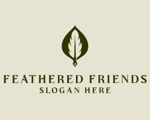 Feather Leaf Pen logo design