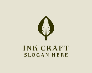 Feather Leaf Pen logo design