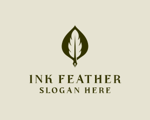 Feather Leaf Pen logo design