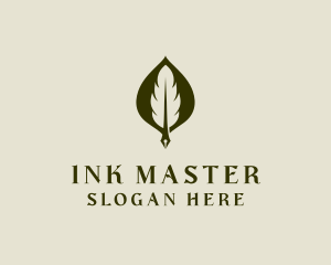 Feather Leaf Pen logo design