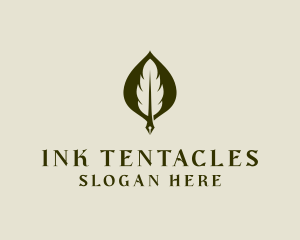 Feather Leaf Pen logo design