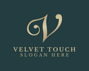 Luxury Cursive Letter V logo design