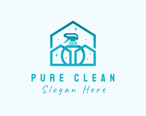 Residential House Clean Sprayer logo design