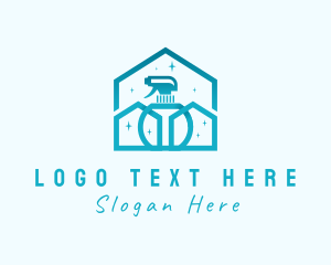Cleaning - Residential House Clean Sprayer logo design