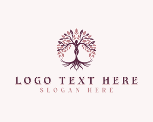 Yoga - Natural Wellness Tree logo design