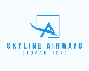 Airway - Bird Wing  Letter A Company logo design