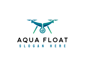 Floating - Quadcopter Camera Drone logo design