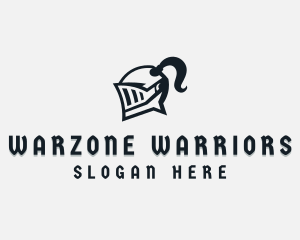 Warrior Knight Helmet  logo design