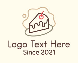 Cake Shop - Chocolate Cake Slice logo design