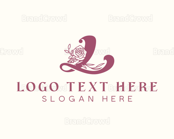 Elegant Rose Flower Letter L Logo