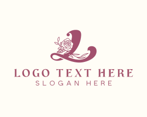 Letter L - Elegant Rose Flower Letter L logo design