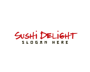 Sushi Bar - Oriental Handdrawn Brush logo design