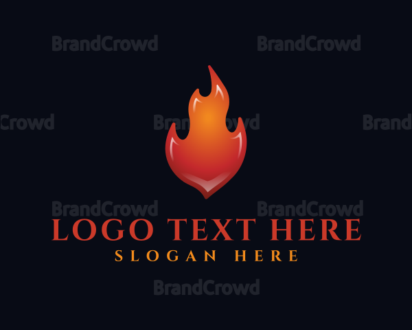 3D Orange Flame Logo