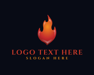 Company - 3D Orange Flame logo design