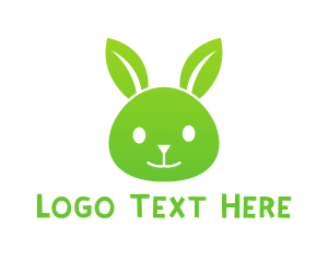 Veterinarian - Green Eco Rabbit logo design