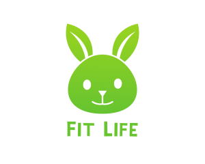Toy Shop - Green Eco Rabbit logo design